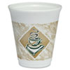 Cafe G Foam Hot/cold Cups, 8 Oz, Brown/green/white, 1,000/carton