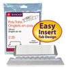 Poly Index Tabs and Inserts For Hanging File Folders, 1/5-Cut, White/Clear, 2.25" Wide, 25/Pack