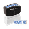 <strong>Universal®</strong><br />Message Stamp, for DEPOSIT ONLY, Pre-Inked One-Color, Blue