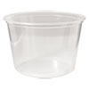 Microwavable Deli Containers, 16 oz, 4.6  x 3 h, Clear, Plastic, 500/Carton