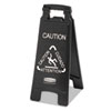 Executive 2-Sided Multi-Lingual Caution Sign, Black/white, 10 9/10 X 26 1/10