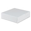 White One-Piece Non-Window Bakery Boxes, 9 x 9 x 2.5, White, Paper, 250/Carton
