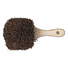 Utility Brush, Brown Palmyra Fiber Bristles, 5.5 Brush, 3" Tan Plastic Handle