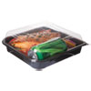 100% Recycled Content 9" Premium Take Out Containers, 42 Oz, 9 X 8.8 X 1.6, Black/clear, 50/pack, 3 Packs/carton