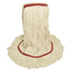 Mop Head, Premium Standard Head, Cotton/rayon Fiber, Large, White, 12/carton