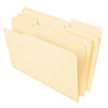 Deluxe Heavyweight File Folders, 1/3-Cut Tabs: Assorted, Letter Size, 0.75" Expansion, Manila, 50/Pack