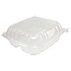 Clearseal Hinged-Lid Plastic Containers, 8.25 X 8.25 X 3, Clear, 125/pack, 2 Packs/carton
