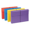 Expanding Wallet With Antimicrobial Product Protection, 2" Expansion, 1 Section, Legal Size, Assorted, 4/pack