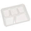 Lightweight Foam School Trays, 5-Compartment, 8.25 x 10.5 x 1,  White, 500/Carton