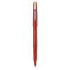 Razor Point Fine Line Porous Point Pen, Stick, Extra-Fine 0.3 Mm, Red Ink, Red Barrel, Dozen