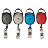 Carabiner-Style Retractable ID Card Reel, 30" Extension, Assorted Colors, 20/Pack