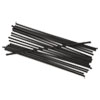 Single-Tube Stir-Straws, 5.25", Polypropylene, Black, 1,000/Pack, 10 Packs/Carton