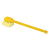 Long Handle Scrub, Yellow Synthetic Bristles, 20" Brush, 20" Gray Plastic Handle