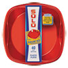 Solo Squared Plastic Dinnerware, Plate, 9 X 9, Red/blue, 40/pack, 8 Packs/carton