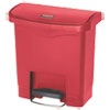 Slim Jim Resin Step-On Container, Front Step Style, 4 Gal, Red