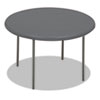 IndestrucTable Classic Folding Table, Round Top, 200 lb Capacity, 48" Diameter x 29h, Charcoal