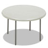 IndestrucTable Classic Folding Table, Round Top, 200 lb Capacity, 48" Diameter x 29h, Platinum