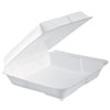 Foam Hinged Lid Container, Performer Perforated Lid, 9.3 X 9.5 X 3, White, 100/bag, 2 Bag/carton