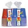 Solo Squared Plastic Party Cups, 18 Oz, Red And Blue, 360/carton
