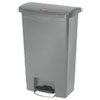 Slim Jim Resin Step-On Container, Front Step Style, 13 Gal, Gray
