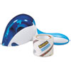 Easy Grip Tape Dispenser With One Roll Of Tape, 1.5" Core, For Rolls Up To 2" X 25 Yds, Blue/white