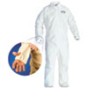 A40 Breathable Back Coverall with Thumb Hole, 2X-Large, White/Blue, 25/Carton