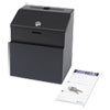 <strong>Safco®</strong><br />Steel Suggestion/Key Drop Box with Locking Top, 7 x 6 x 8.5, Black Powder Coat Finish