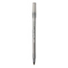 Round Stic Xtra Precision Ballpoint Pen, Stick, Fine 0.8 Mm, Black Ink, Smoke Barrel, Dozen