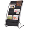 <strong>Alba™</strong><br />Literature Floor Rack, 16 Pocket, 23w x 19.67d x 36.67h, Silver Gray/Black