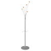 Festival Coat Stand with Umbrella Holder, Five Knobs, 14w x 14d x 73.67h, Silver Gray
