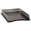 DISTINCTIONS DESK TRAY, 1 SECTION, LETTER SIZE FILES, 8.5" X 11", BLACK/SILVER