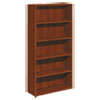 10700 Series Wood Bookcase, Five Shelf, 36w X 13 1/8d X 71h, Cognac