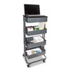 Adjustable Multi-Use Storage Cart and Stand-Up Workstation, 15.25" x 11" x 18.5" to 39", Gray