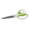 CarboTitanium Bonded Scissors, 8" Long, 3.25" Cut Length, White/Green Straight Handle