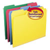 Reinforced Top Tab Colored File Folders, 1/3-Cut Tabs: Assorted, Letter Size, 0.75" Expansion, Assorted Colors, 12/Pack