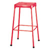 Bar-Height Steel Stool, Backless, Supports Up To 250 Lb, 29" Seat Height, Red