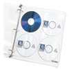 Deluxe CD Ring Binder Storage Pages, Standard, 8 Disc Capacity, Clear/White, 5/Pack