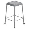 Counter-Height Steel Stool, Backless, Supports Up To 250 Lb, 25" Seat Height, Silver