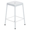 Counter-Height Steel Stool, Backless, Supports Up To 250 Lb, 25" Seat Height, White