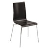 Bosk Stack Chair, Supports Up To 250 Lb, Espresso Seat/back, Chrome Base, 2/carton