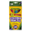 Long-Length Colored Pencil Set, 3.3 mm, 2B (#1), Assorted Lead/Barrel Colors, 24/Pack