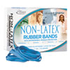 Antimicrobial Non-Latex Rubber Bands, Size 64, 0.04" Gauge, Cyan Blue, 4 Oz Box, 95/box
