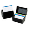 <strong>Oxford™</strong><br />Plastic Index Card File, Holds 400 4 x 6 Cards, 6.5 x 4.78 x 5.25, Black
