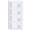 Spiralbound Message Book, Two-Part Carbonless, 5 x 2.75, 4 Forms/Sheet, 400 Forms Total