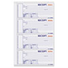 Hardcover Numbered Money Receipt Book, Three-Part Carbonless, 6.78 X 2.75, 4/page, 200 Forms