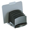 INCLINE SORTER, 6 SECTIONS, LETTER TO LEGAL SIZE FILES, 7.5" X 7.5" X 6.4", BLACK
