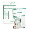 Cash Transmittal Bags, Printed Info Block, 6 x 9, Clear, 100/Pack