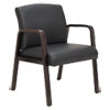 <strong>Alera®</strong><br />Alera Reception Lounge WL Series Guest Chair, 24.21" x 24.8" x 32.67", Black Seat, Black Back, Espresso Base