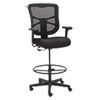 Alera Elusion Series Mesh Stool, Supports Up to 275 lb, 22.6" to 31.6" Seat Height, Black