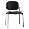 <strong>HON®</strong><br />VL606 Stacking Guest Chair without Arms, Bonded Leather Upholstery, 21.25" x 21" x 32.75", Black Seat, Black Back, Black Base